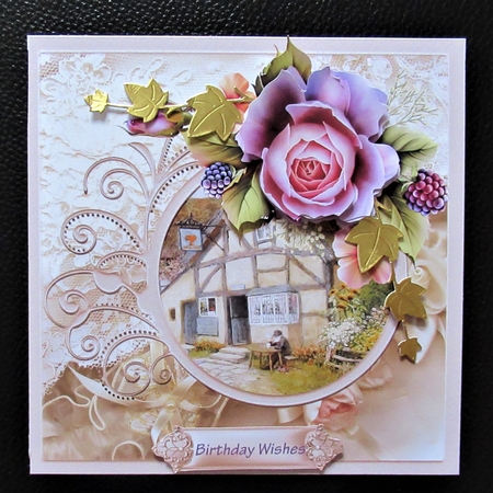 Village pub 6x6 card by Davina Rundle