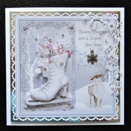 the ice skating boot 6x6 card by Davina Rundle