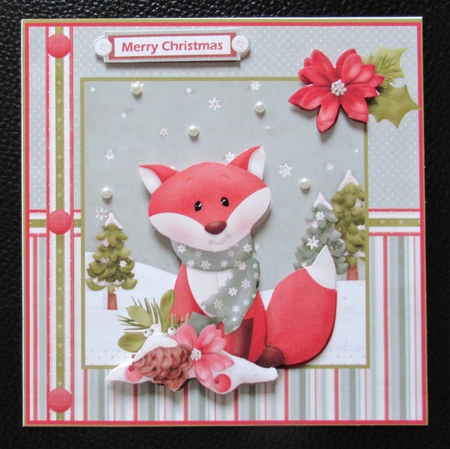 Red fox at Christmas 6x6 card by Davina Rundle
