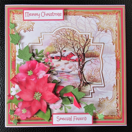 Vintage and festive 7x7 card by Davina Rundle