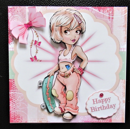 8x8 Skateboard girl mini kit by Davina Rundle
