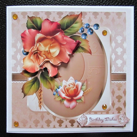 Autumn rose 6x6 card by Davina Rundle