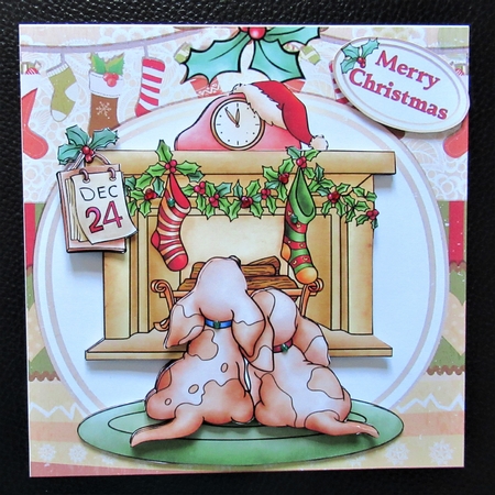 8x8 Puppies waiting for Santa mini kit by Davina Rundle
