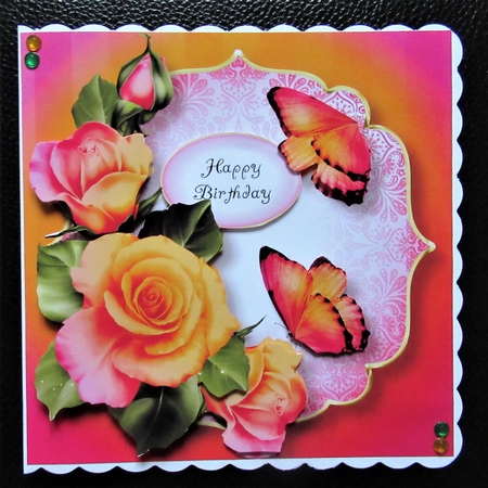 Blended Neon Roses - Pink & Orange by Davina Rundle