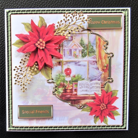 Music and poinsettia 6x6 card by Davina Rundle