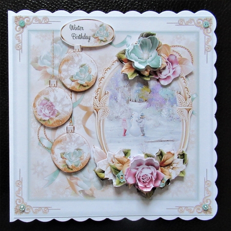 Pastel Floral Scenic 3 Christmas Mini Page Kit by Davina Rundle