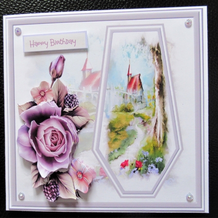 Church in the woods 6x6 card by Davina Rundle