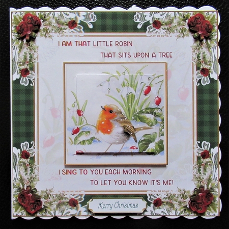 Christmas Little Robin 8x8ins Mini Kit 1 by Davina Rundle