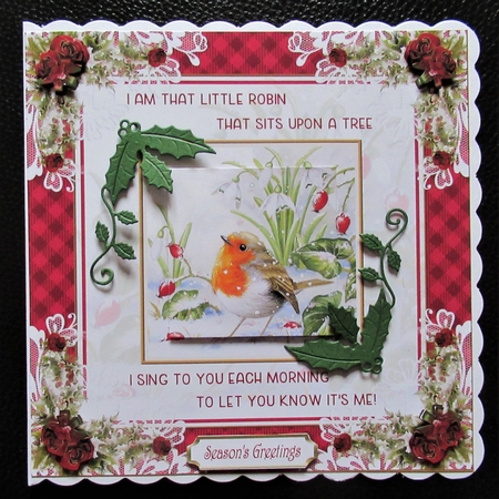 Christmas Little Robin 8x8ins Mini Kit 2 by Davina Rundle