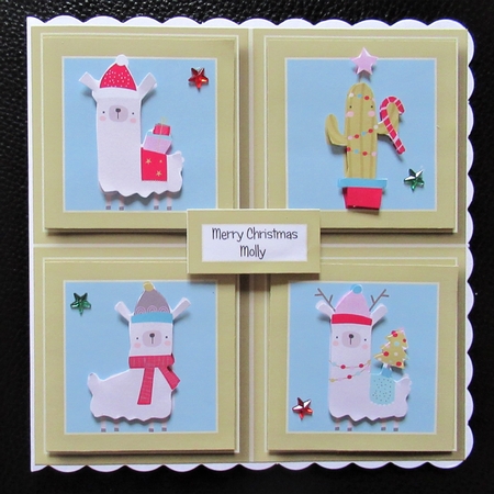 Llama Christmas Quad Frame by Davina Rundle