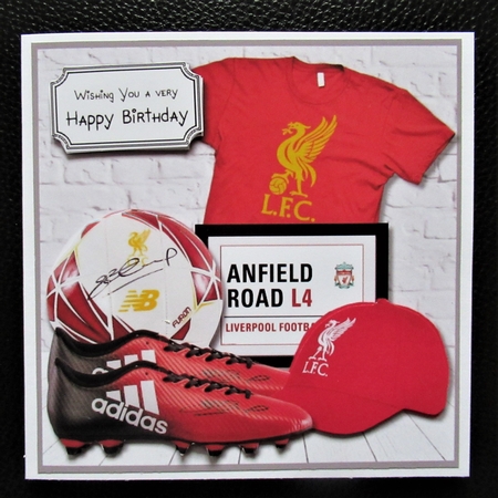Liverpool fan Birthday card topper by Davina Rundle