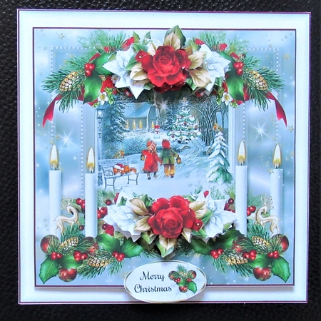 Floral Vintage Christmas Scene 2 Mini Page Kit by Davina Rundle