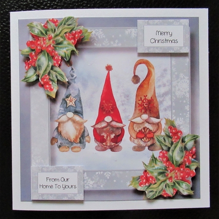 Christmas Gnome & Holly 4 by Davina Rundle