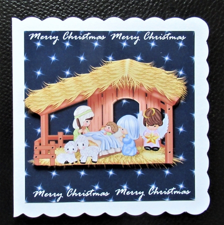 Away in a manger 4 quick cards  by Davina Rundle