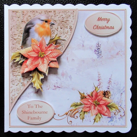 Safe Christmas (No Verse)  - Decoupage Corner Card Mini Kit by Davina Rundle