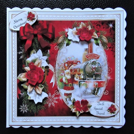 Christmas Special Card Front With Decoupage by Davina Rundle
