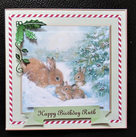 Cute Bunnies in the snow 7x7 pyramids by Davina Rundle