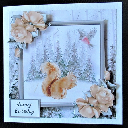 Watercolour Winter Woodland Birthday 3 by Davina Rundle