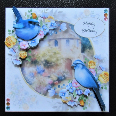Blue Birds At The Dovecote by Davina Rundle