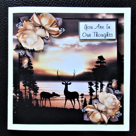 Stag Silhouette (Female) - Sunset 8x8 by Davina Rundle