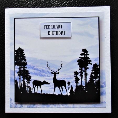 Stag Silhouette (Male) - Winter Hills 8x8 by Davina Rundle