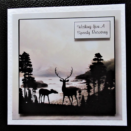 Stag Silhouette (Male) - The Waters Edge 8x8 by Davina Rundle