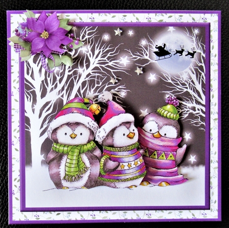 Three chilly penguins christmas decoupage mini kit by Davina Rundle