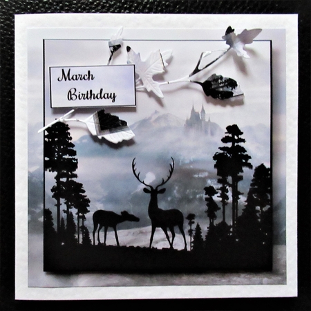 Stag Silhouette (Male Or Female) - Mountain Castle by Davina Rundle