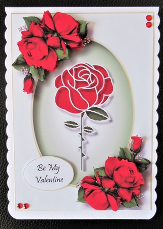 Faux Paper Cut Single Red Rose by Davina Rundle