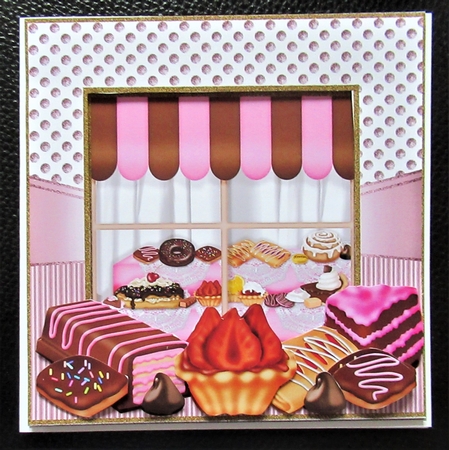 Framed bakery shop window card front by Davina Rundle