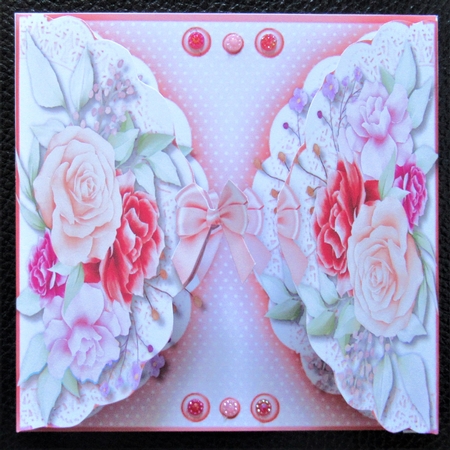Spring  Roses on Lace  by Davina Rundle