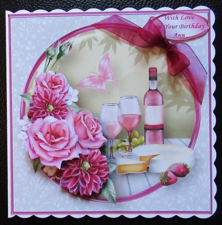 Cheese and Wine - Decoupage Card Mini Kit by Davina Rundle