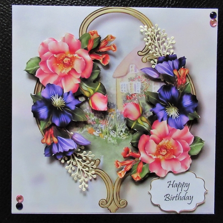 Gorgeous Flowers On Golden Frame - Summer Bouquet by Davina Rundle