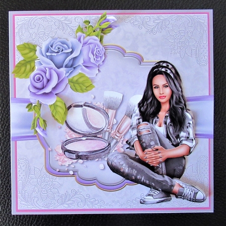 Teen Girl with Makeup for age 16-17 in Gray and Pink by Davina Rundle