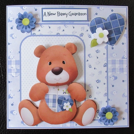 Baby boy teddy 6x6 by Davina Rundle