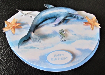 DOLPHIN ROCKER CARD by Davina Rundle