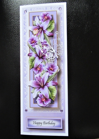 Floral Lge DL - Purple Lilies by Davina Rundle