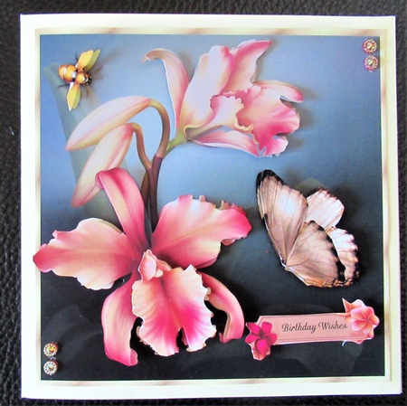 Delicate Orchid - Card Front with Step-by-Step by Davina Rundle