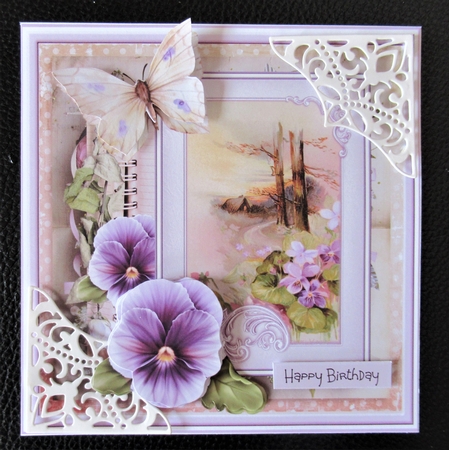 Sunset and flowers 7x7 by Davina Rundle