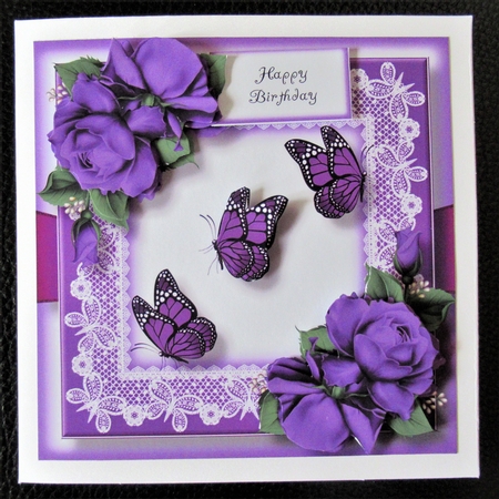 Butterflies & roses - Purple by Davina Rundle