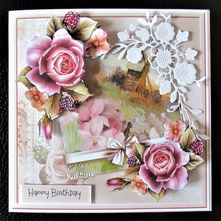 Windmill and flowers 7x7 by Davina Rundle