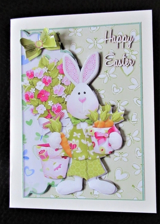 Easter Bunny Boy 1 Scalloped Edge Envelope Card by Davina Rundle
