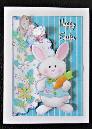 Easter Bunny Boy Scalloped Edge Envelope Card by Davina Rundle