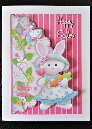 Easter Bunny Girl Scalloped Edge Envelope Card by Davina Rundle