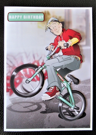 BMX Dude Aqua by Davina Rundle