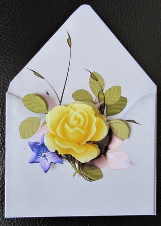 Lemon Rose Envelope style card by Davina Rundle