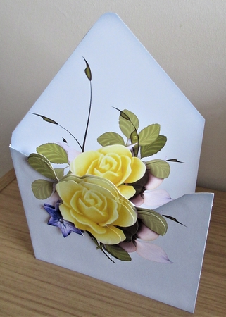 Lemon Rose Envelope style card by Davina Rundle