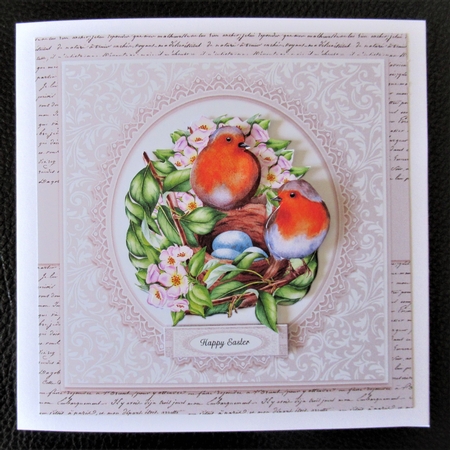 Lovely Robins Nest Birthday or Get Well Topper by Davina Rundle