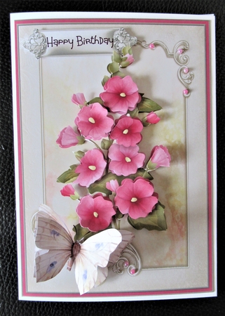 Hollyhocks 5x7  by Davina Rundle