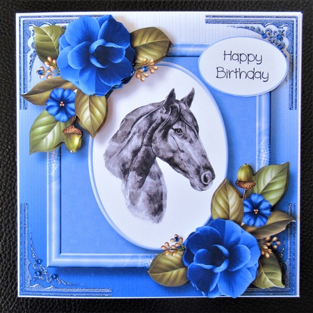 Gorgeous Horse Painting With Camellias by Davina Rundle